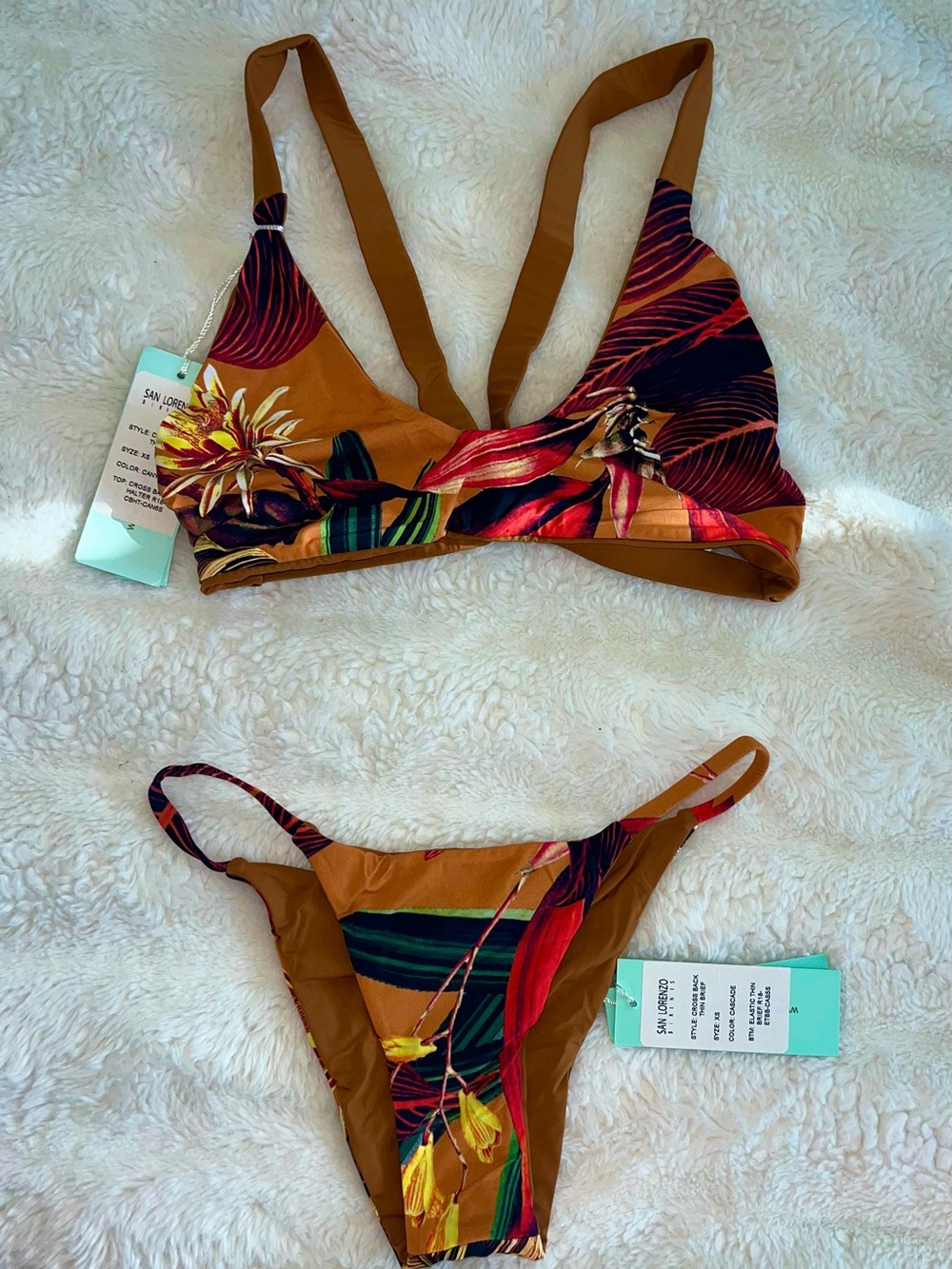 San Lorenzo Women’s Floral Brown Bikini Set - Tropical Print